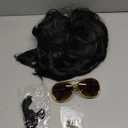 4pcs Set 50s Rock Wig with Sunglasses and Necklace for Men Singer Rocker Costume Wigs for Cosplay Halloween Party (Adults)