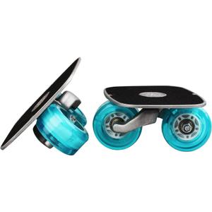 Drift Plate Skates, Blue Portable Roller Road Skate, Aluminum Anti-Slip Board with PU Wheels and ABEC-7 608 Bearings