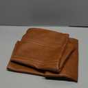 MANDIOO Set of 2 Boho Striped Faux Leather Throw Pillow Covers 16x16 Inch Modern Luxury Square Decorative Cushion Cases for Living Room Bedroom Sofa Couch Brown