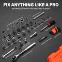 264-Piece Mechanics Tool Set, SAE & Metric Impact Socket Set, 1/2'', 1/4'', 3/8'' Drive, Deep & Shallow, CR-V Steel, with 90-Tooth Ratchet, Extension Bar, Universal Joint, with Molded Case