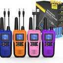 Topsung Walkie Talkies Rechargeable for Adults Long Range with NOAA Weather Alert, Multi-Purpose 2 Way Radios 4 Pack for Team Work Seniors Care Kids Adventure Family Camping Hiking Skiing Cruise (Blue Orange Pink Purple)