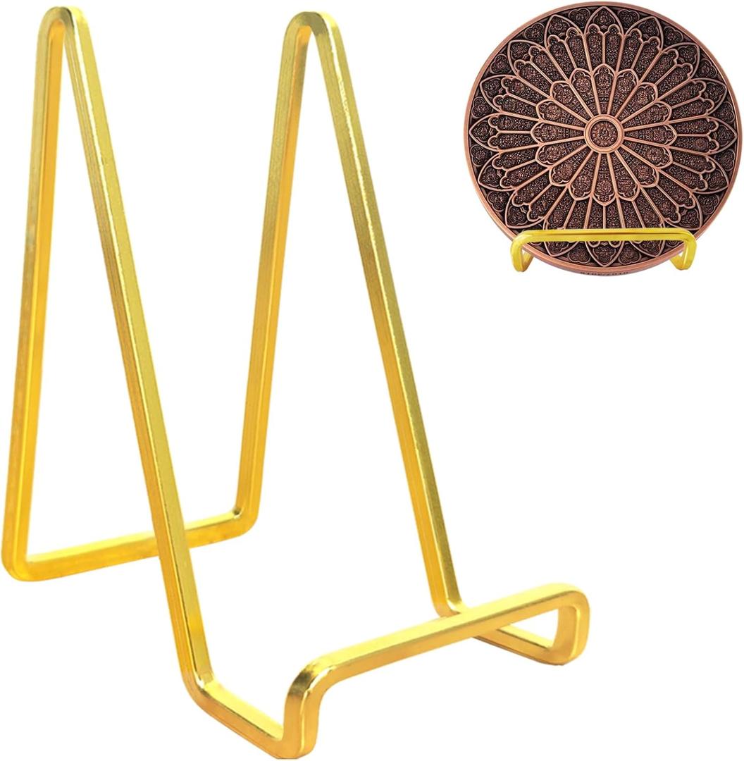 3 Pack 6 inch Metal Plate Stands for Display, Plate Holder Pictures Frame Easel Display Stand, Tabletop Picture Stand, Iron Easels for Display Photo Frames, Plates, Vinyl RecordBook, Plaque, Sign