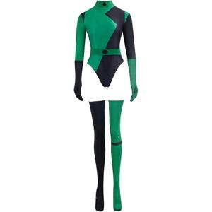 MelangCos Shego Cosplay Costume Sexy Bodysuit for Women Halloween Costumes (Medium, Green)
