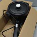 Dezin Hot Pot Electric, 2L Non-Stick Saut Pan, Rapid Noodles Cooker, Mini Portable Pot for Steak, Egg, Fried Rice, Ramen, Oatmeal, Soup with Power Adjustment & Spatula, College Dorm Room Essential (Matte Black)