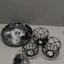 Baocuz 3-Light Kitchen Flush Mount Ceiling Light, Adjustable Multi-Directional Ceiling Light Fixture, Farmhouse Black Metal Cage Close to Ceiling Lamp for Dining Room Bedroom Hallway