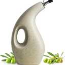 Olive Oil Dispenser Bottle for Kitchen with Spout, Ceramic Cooking Oil Dispenser for Vinegar Coffee Syrups & Other Liquids, 23oz (Beige)