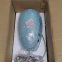 karyfine Mini Pendant Light,Handcrafted Art Glass Pendant Lighting Shade with Brushed Nickel Finished Teal Glass Ceiling Hanging lamp Adjustable Cord for Kitchen Island,Hallway,Dining Room