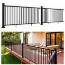 Egadis 36 in. H x 16 ft. W Porch and Deck Railing Kit, Aluminum Railing Kit, Black Textured AAMA 2604 Powder-Coat Finish Modular Rail System for Outdoor Decks, Porches & Balconies (2 Post, 2 Panel)