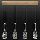 Modern Black Gold Pendant Light Dimmable LED Ceiling Light Fixtures Mini Teardrop Crystal Pendant Lighting for Kitchen Island Bedroom Hallway Entryway (4 LightChampagne Gold)