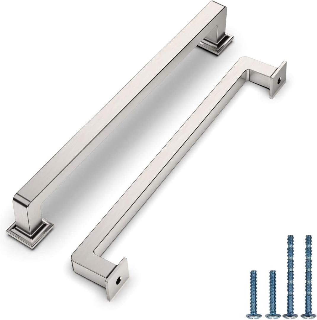 10 Pack 6.3 Inch(160mm) Kitchen Cabinet Handles Brushed Satin Nickel Cabinet Pulls Kitchen Cabinet Hardware Drawer Pulls for Dresser Cupboard Wardrobe