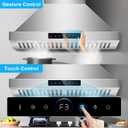30 inch Range Hood Wall Mount, 1200 CFM with 4-Speed Gesture Sensing & Touch Control, Stainless Steel Ducted Kitchen Stove Vent Hoods with 2 LED Lights, Time Setting, Dishwasher-Safe Baffle Filters,Wall-mounted-TW1