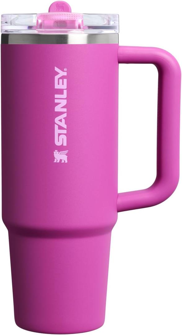 STANLEY Quencher ProTour Flip Straw Tumbler with Leakproof Lid 30 oz | Built-In Straw & Handle | Cupholder Compatible for Travel | Insulated Stainless Steel Cup | BPA-Free | Dark Blossom