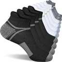 Suaskk Men's Athletic Cushioned Ankle Socks, Comfort Wicking Anti-Blister Running Sock 5 Pairs, 9-12
