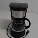 Amazon Basics Coffee Makers, 5-Cup Coffee Machines with Reusable Filter, Coffee Pots, Black & Stainless Steel