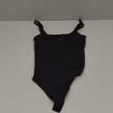 SUUKSESS Women Sexy Scoop Neck Thong Bodysuit Backless Cami Bodysuit Top (02 Black) XS