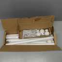 2 Pack White Curtain Rod 36-91 Inch, 1 Inch Adjustable Heavy Duty Curtain Rods for Windows, Decorative Modern Window Treatment Rods, Splicing Metal Drapery Pole, Easy Installation