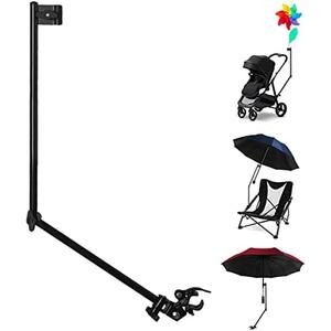 HOBVO Adjustable Golf Umbrella Universal Clamp for Golf Cart,Beach Chair,Stroller,Bleacher,Patio,Fishing (Rod only), Black