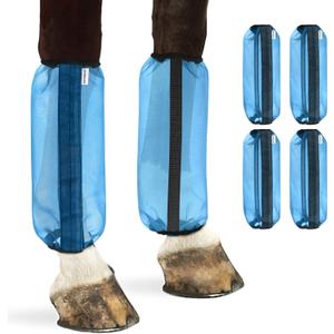 Fly Boots for Horses, Non-Slip Breathable Horse Fly Boots,Comfy Mesh Horse Fly Leggings (Blue)