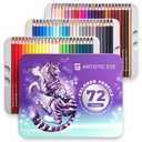 ARTISTIC EYE Premium Colored Pencils | Set of 72, Quality 3.8mm Soft Core Leads, Rich & Vibrant Colors, Blendable, Perfect for Beginner & Advanced Artists