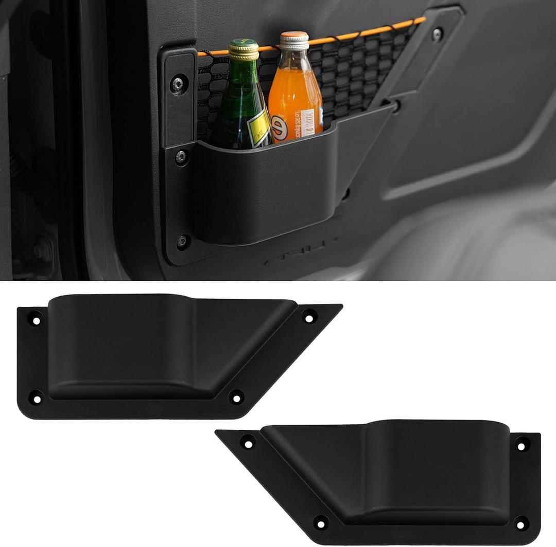 Front Door Storage Pockets Front Door Side Organizer Box Ford Bronco Storage Expansion Interior Accessories, Door Cup Holder, Compatible for Ford Bronco 2021-2025 2/4 doors 2 PCS