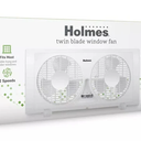 Holmes 9" 2 Speed Twin Blade Manual Window Fan with Reversible Airflow White