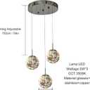 Pendant Lights Modern Crystal Chandeliers Hanging Light Fixture for Kitchen Island Sphere Pendant Light,Adjustable Chandelier for Dining Room,Foyer,Living Room Entryway