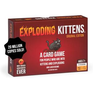 Exploding Kittens Original Edition - 2-5 Players - Ages 7+ - 15 Minutes to Play - High Stakes Card Game - Party Game, Family Game Night, Kid and Adult Card Game