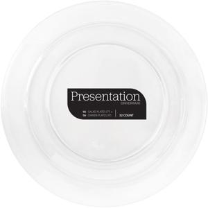 Presentation Plates Clear 7"+9" Combo - Case of 128 (4 packs x 32)