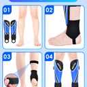 BROTOU Shin Guards Soccer Youth, Soccer Shin Guards for Kids 3-15, Light Weight Adjustable Straps Shin Pads Protection Equipment with Ankle and Leg Calf Protection (Blue, L)