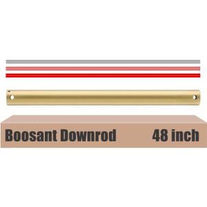 48 INCH Ceiling Fan Downrod With Built-in Wires in Same Length,1 inch Outside Diameter, Extension Rod Only Ceiling Fans Compatible, Not Threaded(Gold)