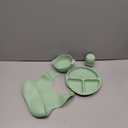 PandaEar Silicone Baby Feeding Set - 6-12 Months | LED Weaning Supplies - Bib + Plate with Suction + Cup + Bowls and Spoon (Green)