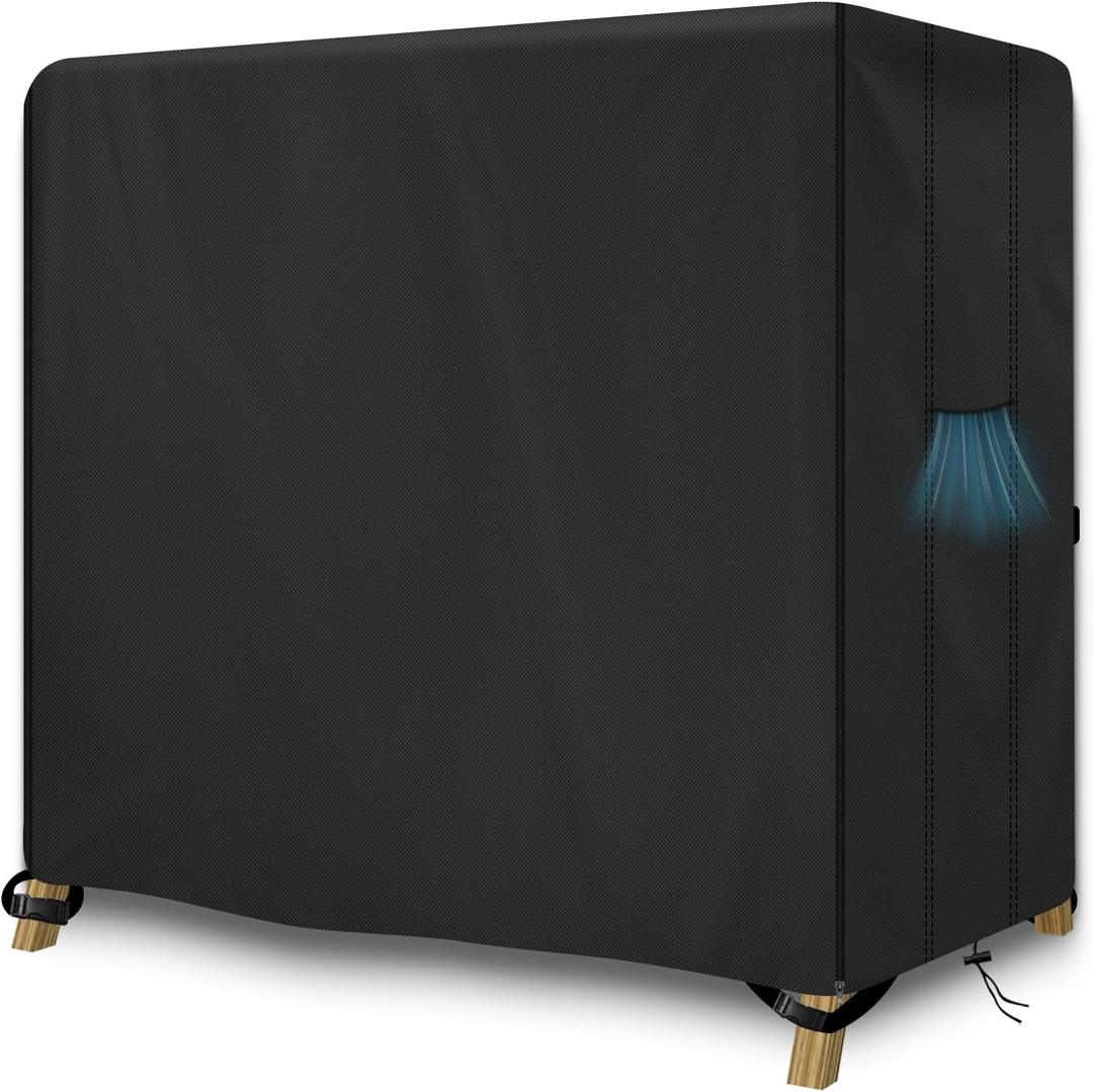 2/3Triple Seater Hammock Glider Cover, Upgraded 600D Heavy Duty Oxford Cloth Outdoor Swing Cover, UV Protection & Windproof, Waterproof Glider Canopy Cover Replacement (86 x 48 x 67 inch, Black)