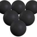 KEESHA Ceramic Fire Pit Balls, 5" Set of 6 Round Fire Spheres for Indoor and Outdoor Fire Pits or Fire Bowl, Reusable Fire Balls for Natural or Propane Fireplace, Black