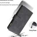 UEEBAI Wallet Case for iPhone 7/8/SE 2022 5G/SE 2020, Premium PU Leather Magnetic Handbag Zipper Case Kickstand Card Slots Wrist Strap Flip Cover for iPhone SE3/SE2 - Black