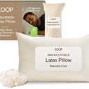 Coop Home Goods Adjustable Latex Pillow Queen, Talalay Latex & Microfiber Fill, Best Pillows for Sleeping, Ergonomic, Naturally Cooling, Eco-Friendly, Medium Firm for Back, Side & Stomach Sleepers (Classic)