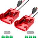 2 Packs Power Wheel Adapter for Milwaukee M18 Battery Adapter 18V Power Wheel Battery Converter with Fuses & Wire Terminals, 12AWG Wire, Power Connector for DIY Rc Car Toys, Robotics and Rc Truck