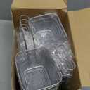 24 Pcs Mini Square Fry Basket Stainless Steel French Fries Holder Deep Fryer Baskets Square Mesh Food Holder with Handle Table Serving Chips Baskets for Kitchen Restaurant Barbecue (Sliver)