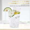 FOCUSLINE 12 oz Clear Plastic Cups, Disposable Heavy Duty Hard Plastic Cups, Reusable, 100 Count