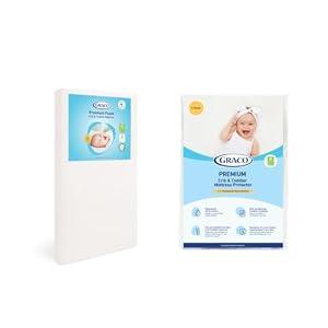 Graco Premium Foam Crib Mattress & Protector Value Bundle (1-Pack)