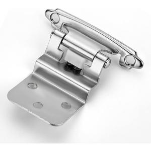Ravinte 50 Packs (25 Pairs) 3/8" Inset Satin Nickel Cabinet Hinge,Self Closing Hinges for Kitchen/Bathroom/Furniture Cabinets & Doors,Decorative Cabinet Hardware Kitchen Cabinet Hinge with Door Bumper