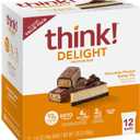 think! Delight Protein Bars, Chocolate Peanut Butter Pie, Low Sugar & Low Carb Gluten-Free Snack, Keto Friendly Snacks, 12 Count, Best By: 20 Jan, 2027