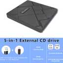 External CD/DVD Drive for Laptop, USB C/3.0 CD Burner,DVD Player for Laptop, Compatible with MacBook, iMac, Windows 11/10/8/7/XP/Linux laptops and PCs,Portable CD Reader with Carrying case
