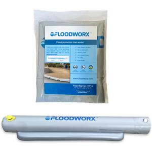 Reusable Flood Barrier & Water Diverter | No Sand Bags, Reusable Flood Protection | Protects Home, Garage, Driveway & Doorway | Flood Prevention Tool | Fast Setup - 4ft x 6in