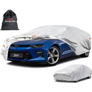 Kayme 6 Layers Car Cover Custom Fit for Chevrolet Chevy Camaro (2010-2025) Waterproof All Weather for Automobiles, Outdoor Full Cover Rain Sun UV Protection.Sliver