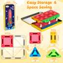 Magnetic Tiles Magnetic Blocks Building Toy: Portable Mini Magnetic Tiles Travel Set 32 Pieces Montessori Toys Birthday Gift for Kids Girls and Boys Ages 3-12 Years Old Preschool Classroom Must Haves