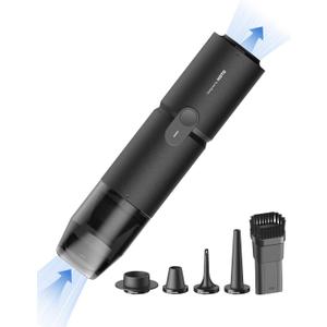 HOTO Handheld Vacuum Cleaner Cordless, Desk Vacuum Cleaner Compressed Electric Air Duster 15000Pa Suction, 4-in-1 Portable Vortex Vacuum Dust Buster Air Blower for Computer, Keyboard, Coffee Grounds