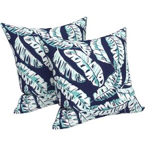 LVTXIII Outdoor Throw Pillow Covers 16 x 16 Inch, Covers ONLY Modern Cute Pattern Decorative Square Toss Pillow Case Pack of 2 for Home Patio Garden Sofa Bed Furniture, Baltic Palms White