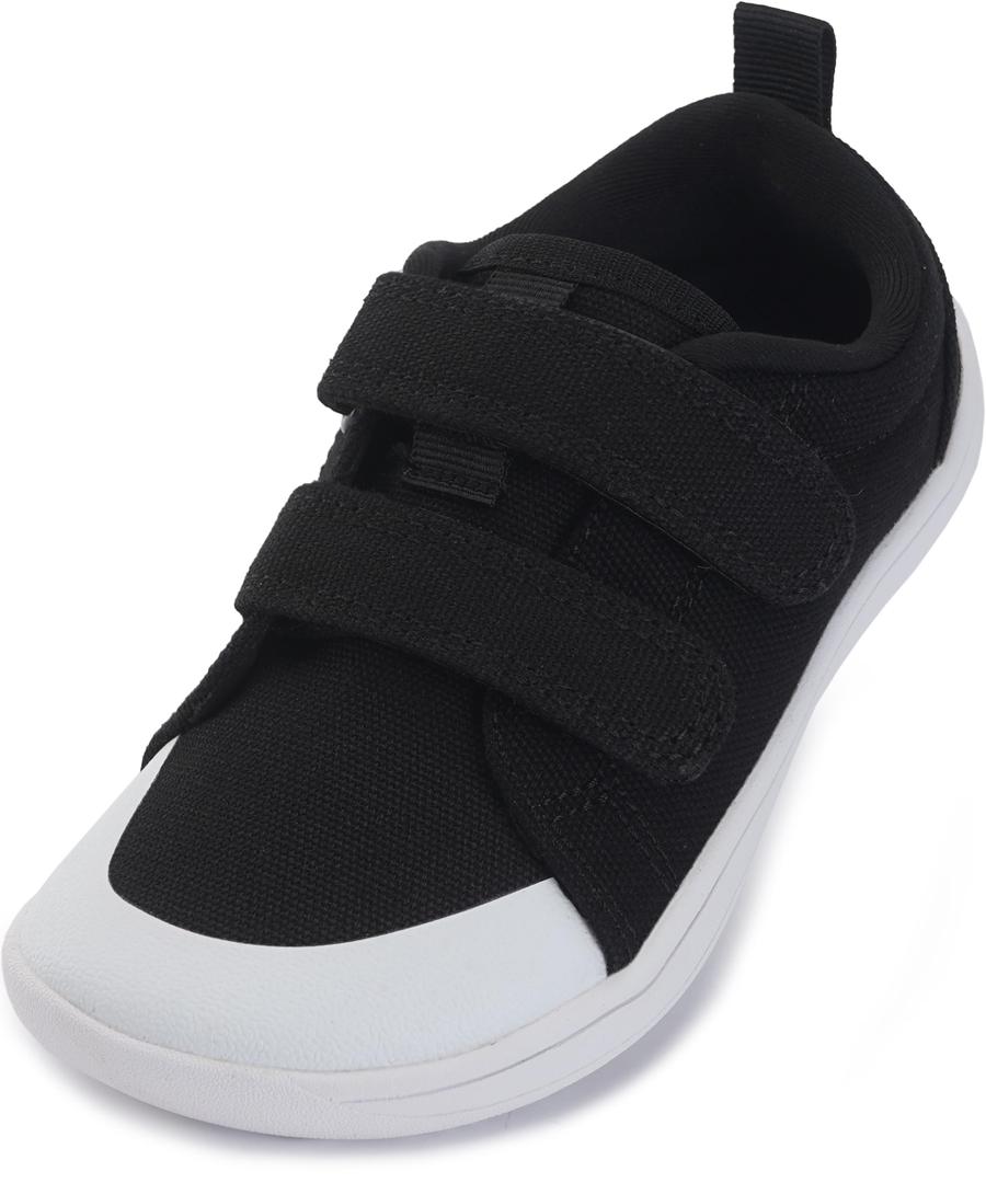WHITIN Toddler/Girls/Boys Shoes Barefoot Kids Wide Width Minimalist Sneakers Size 10 Toddler Zero Drop Dress Flat Soft Walking Play Gym Athletic Tennis Black 27