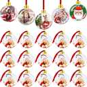 20 PCS Christmas Photo Ornament Ball, Clear Plastic Photo Frame Hanging Ornaments, DIY Personalized Picture Frame Baubles for Christmas Tree Valentine Holiday Decor