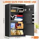 6.0 Cuft Large Home Safes Fireproof Waterproof, Anti-theft Fireproof Safe Box with Keypad Key and 3 Removable Shelves, Digital Security Safe Water and Fireproof, Document Safe for Home Money Valuables